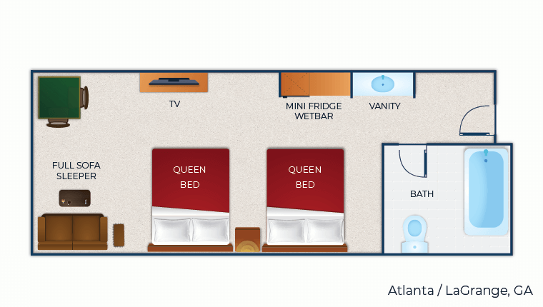 The floor plan for the Family Suite